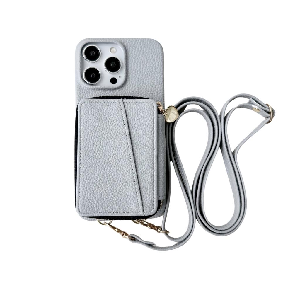 Zipper Crossbody Cards Bag Leather Wallet Case For iPhone 15 Pro Max 13 14 Plus 12 11 7 8 SE 2022 Lanyard Pocket Purse Cover