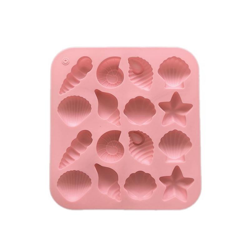 16 Cavity Seashell Conch Starfish Silicone Molds Ocean Silicone Mold Diy Pudding Ice Grid Candy Chocolate Cake Baking Mold