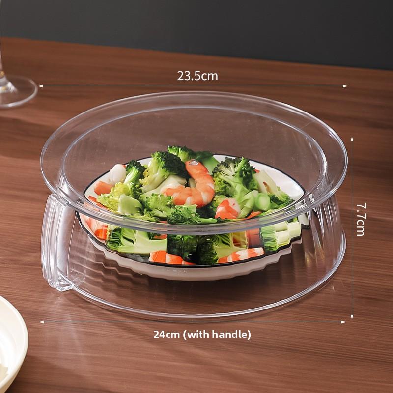 Heat Resistant Microwave Cover Splatter Proof Lid for Food, Round Flat Plate Design