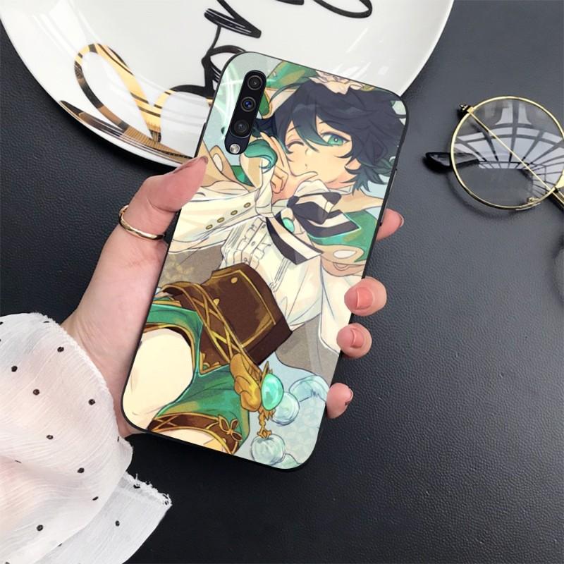 

Чехол для телефона Game Genshin Impact Venti для Samung A32 A51 A52 ПРИМЕЧАНИЕ 10 20 S10 S20 S21 S22 Pro, ультра черный стеклянный чехол для телефона из поликарбоната Samsung Note10Pro