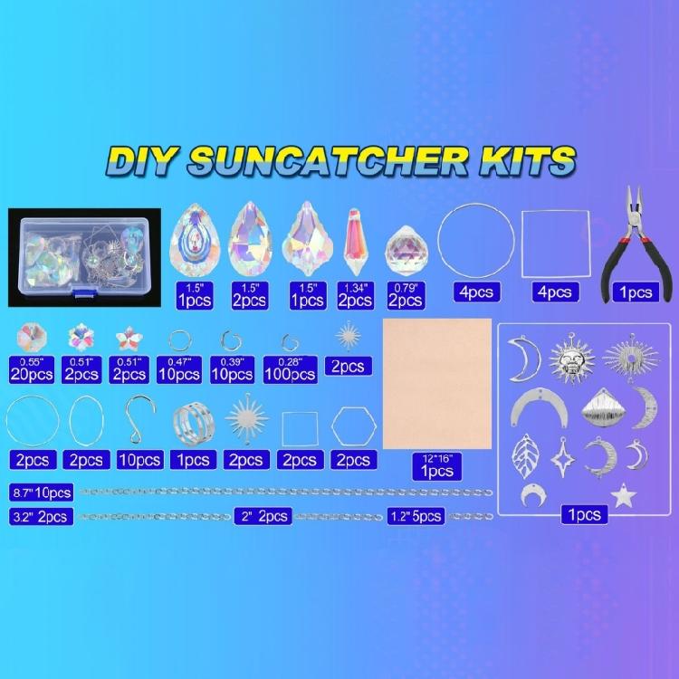 200Pcs DIY Sun Catchers Making Set Craft DIY Suncatchers Making Set for Adult