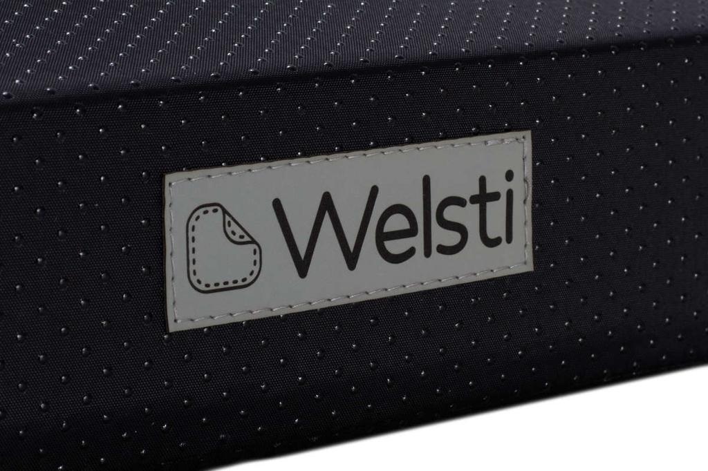 Schody Dla Psa Kota Welsti Wysokość 40 Cm 3 Pochylne Stopnie Ciemny Szary Ze Srebrnym Nadrukiem Dla Zwierząt Do 15 Kg