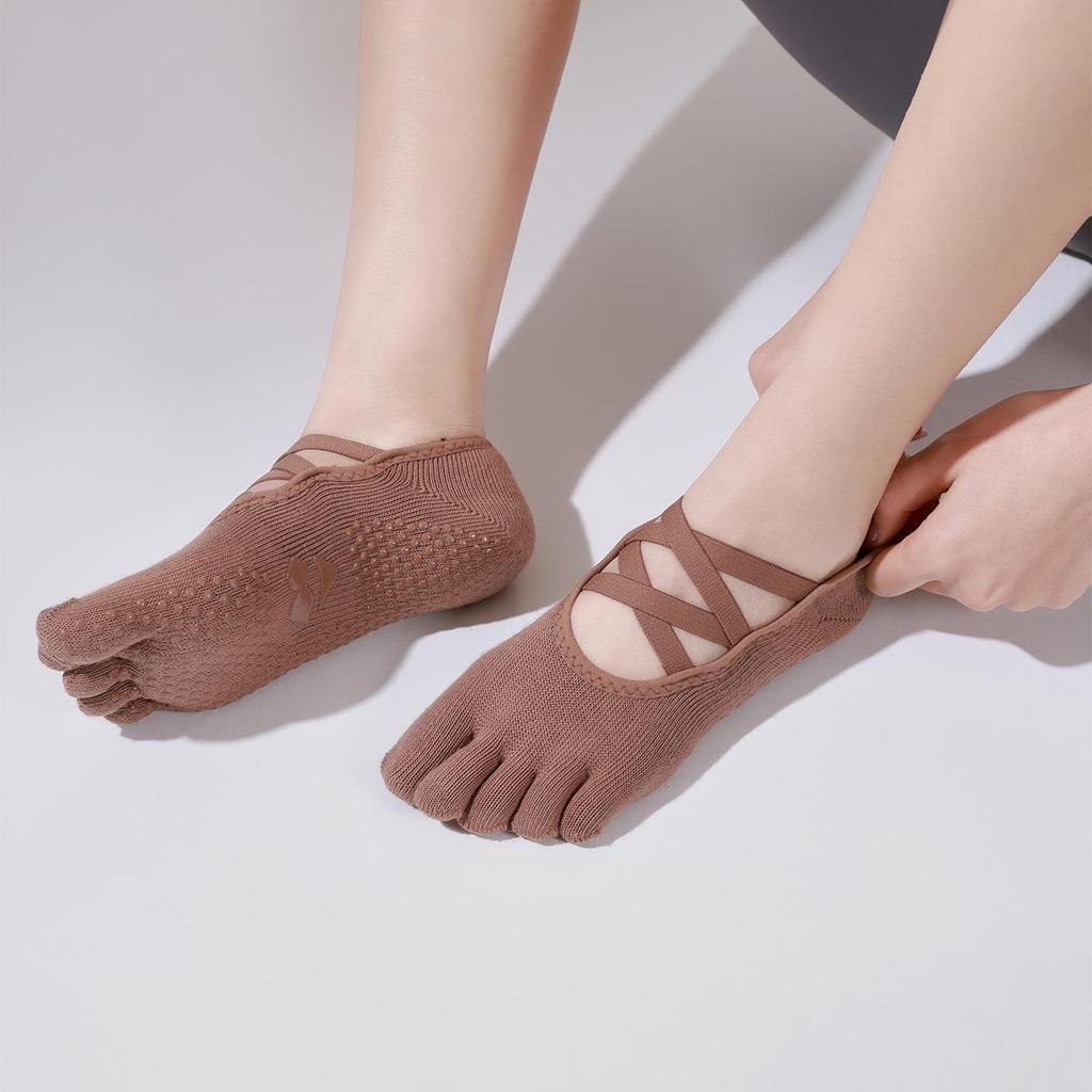 Korean Style Non-Slip Pilates Yoga Socks for Women - Trendy Five-Toe Indoor Fashion