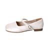 Beautiful flat-bottomed French silver light-mouth single shoes for women's 2025 new spring and autumn with skirt Mary Jane small leather shoes
