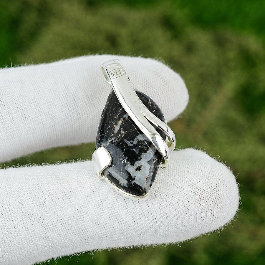 

Sisters Day Deal Zebra Jasper Stone 925 Silver Bezel Anniversary Pendant Jewelry