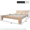 Lit double - MUVOE - 200 x 140 cm - Bois massif - Tête de lit - Design compact