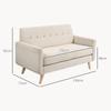 Two-Seater Sofa, Comfortable, 134x71x82 Cm, Beige