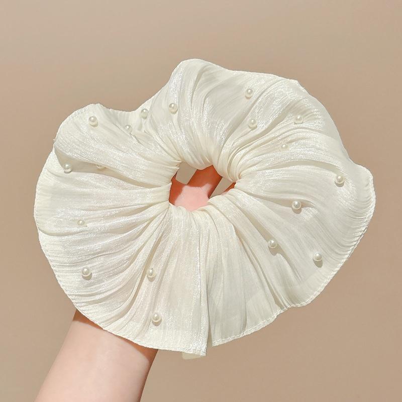 Oversized Lace Large Intestine Hair Ring Women's New High-end Sense Super Fairy Headline Elegant Low-tail Hair Rope Headwear