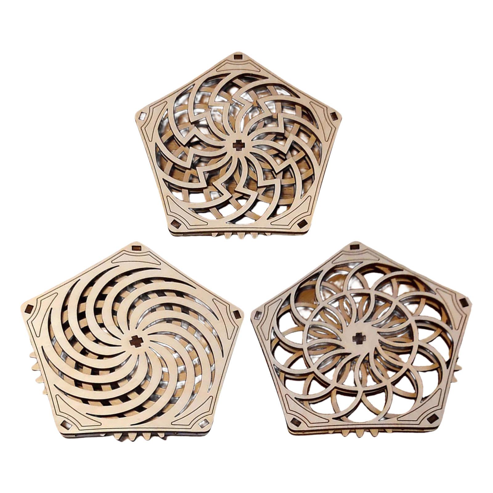 

Set of 3 Handcrafted Wooden Coaster Cup Protectors Heat-Resistant Wood Placemat for Hot Beverages Drink Protectors