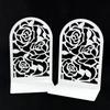 Sturdy Metal Bookends With Not Slip Base Floral Design For Home Office And Study Room