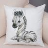 Aquarell niedliche Tier Kissenbezug Sofa Home Decor Zebra Giraffe Nilpferd Affe Löwe Fuchs Kissenbezug Kissenbezug