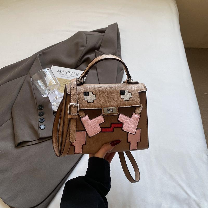 New Fashion Robot Mix and Match Contrasting Colors Portable Shoulder Messenger Women's Bag