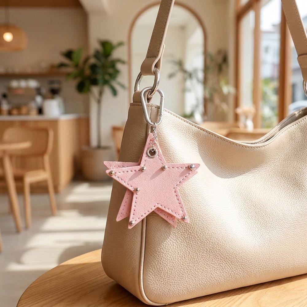 Handmade Drilling and Puncture Pentagram Bag Pendant Backpack Hangings Decor Gifts