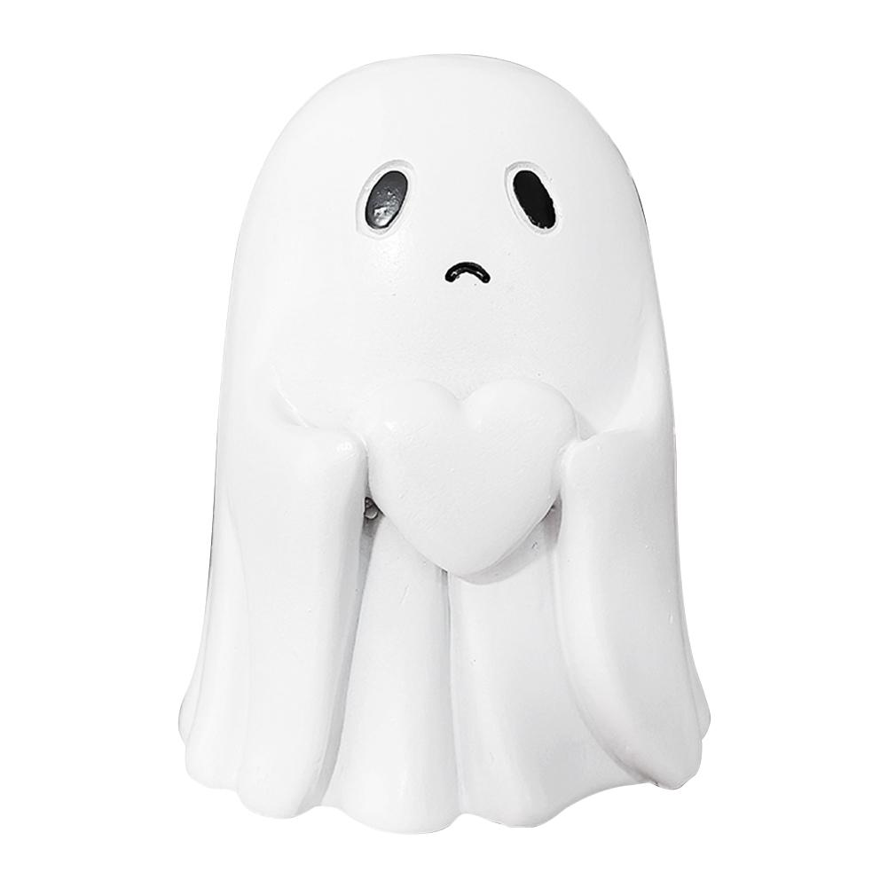 Cute Sadness Ghost Statue Figurine Mini Ghosts Small Scary Ghost Figurines Spooky Halloween Home Resin Decoration For Shelf Desk