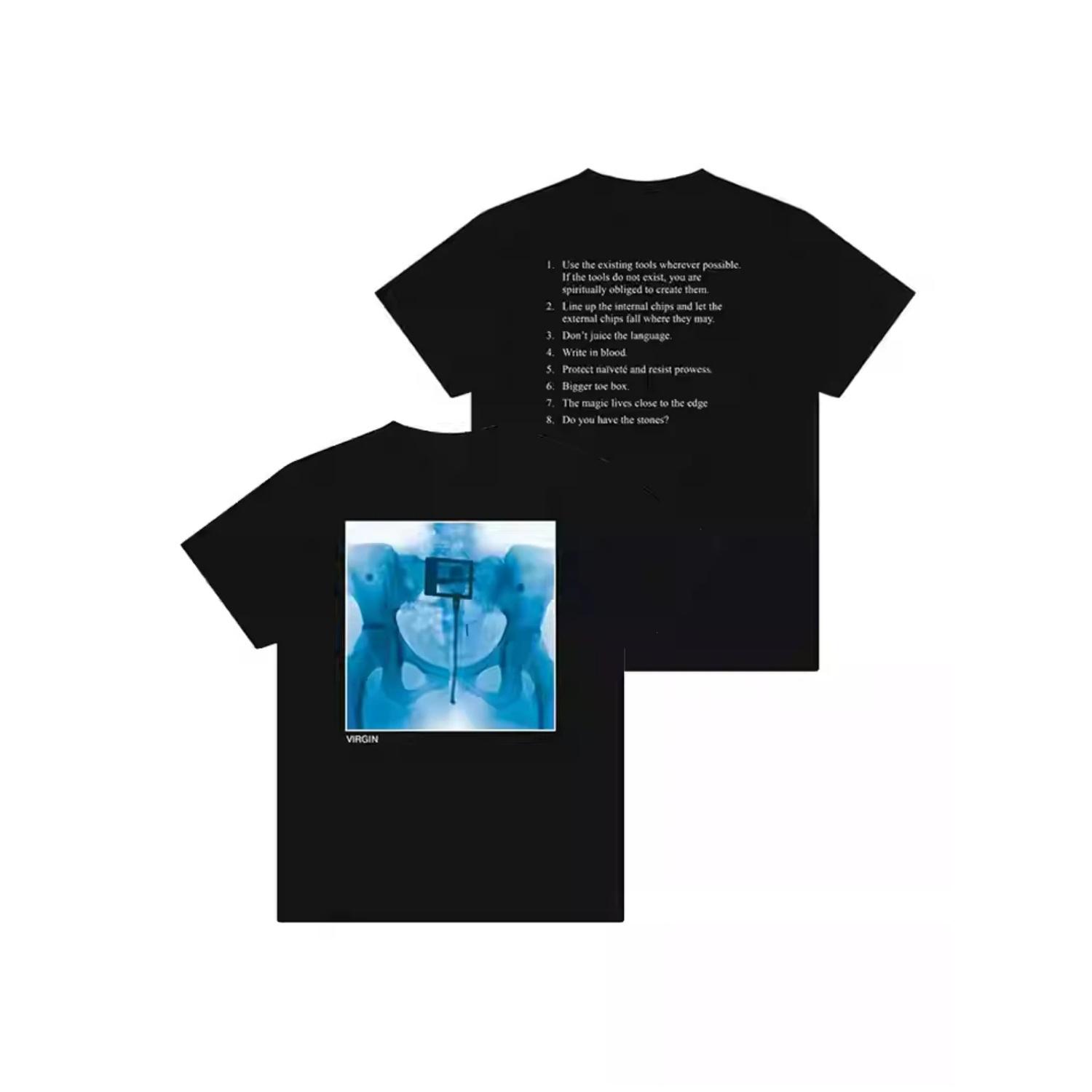 

Spring_Summer 2026 Lorde European and American Singer Rock High Street Retro Men s and Women s Pure Cotton T-shirts S чёрный