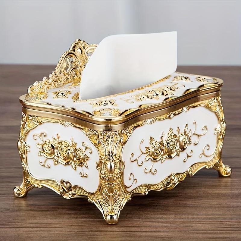 

1pc Rose Crown Embossed Tissue Box, Luxurious Elegant Design Tissue Holders, Paper Holder, Napkin Holder for Home Living Room KTV Hotel Bar Club червоний