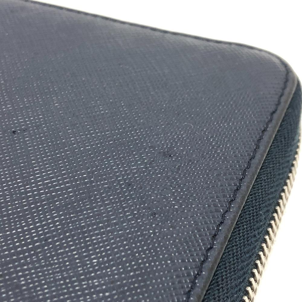 PRADA 2ML188 logo Zip Around Long Wallet Safiano leather blue/SilverHardware
