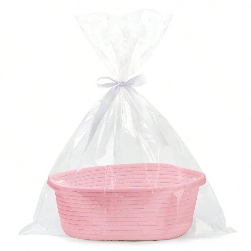 1 Cute Woven Storage Basket With Handle, Suitable For Gift Giving, Storage Decoration Organizer Toy Storage Basket