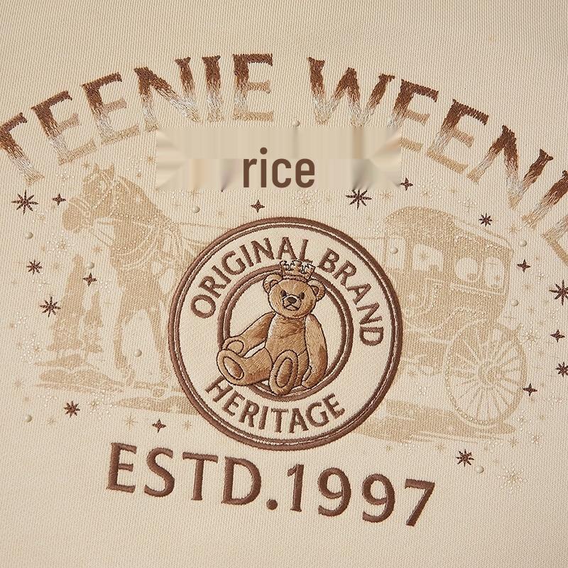 Teenie Weenie Bear Women's Embroidered Round Neck Sweatshirt