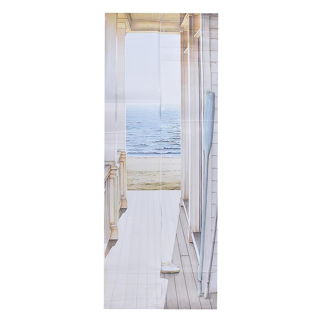 2 ks samolepka na dveře PVC materiál 3D vizuální efekty Snadno čistitelná Odnímatelná Vodotěsná Odolná proti oleji