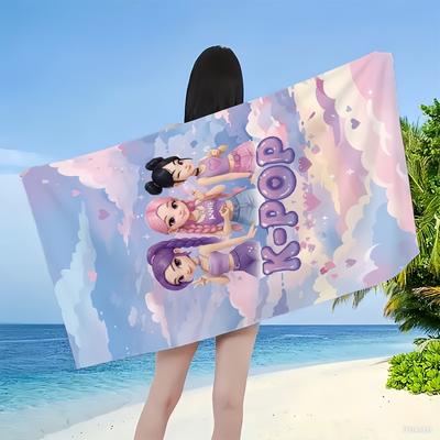 Kpop Girlgroup Stil Mehrzweck-Strandtuch Weich Hautfreundlich für Strand Yoga Bad Reisen Perfektes Geschenk für Freunde Familie