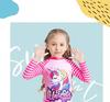 Girls' Long Sleeve Unicorn Striped Swimsuit Set (2025)