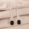 Green Tourmaline Gemstone 925 Sterling Silver Jewelry Handcrafted Earrings 1.76" EE-171-15