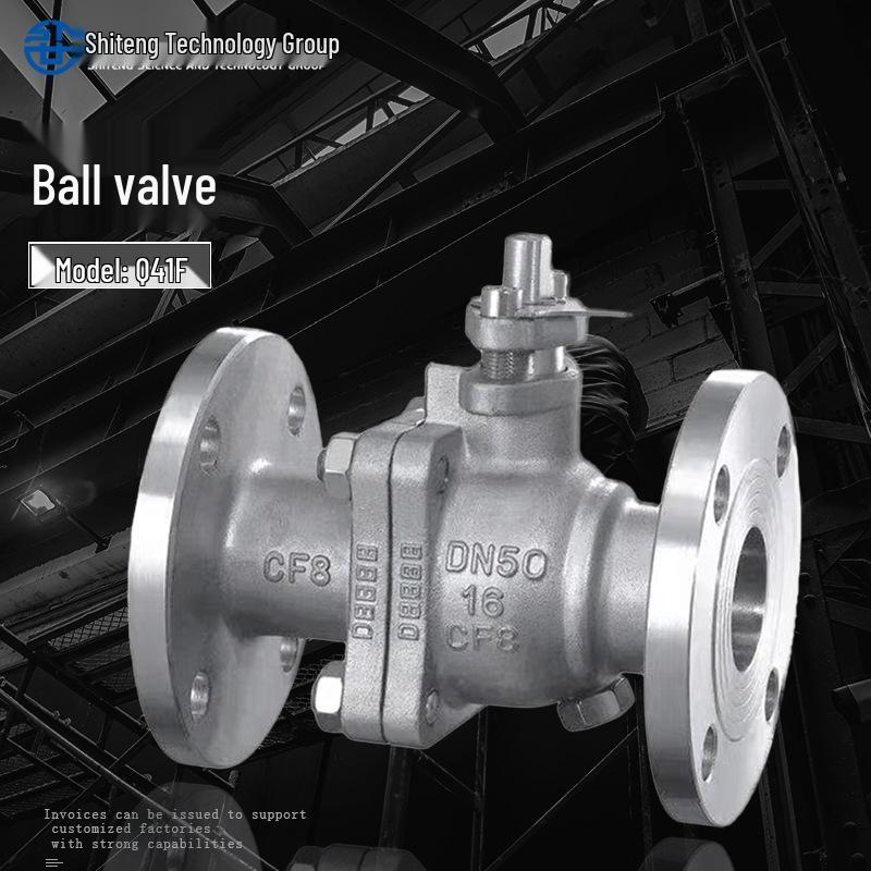 316L High-Pressure Heavy-Duty Manual Ball Valve Q41F/H-100C, Steam-Resistant, High-Temp, 304 Stainless Steel, Flanged.