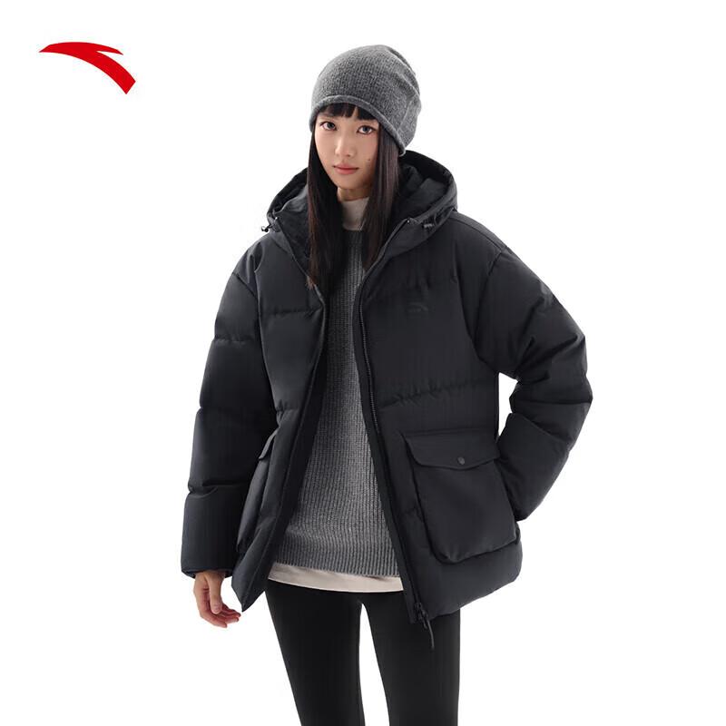 Anta Women s Hooded Short Duck Down Puffer Jacket L (Women s 170)