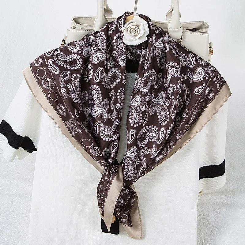 Fashion Paisley Print Kerchief Women Hair Scarf Silk Headband Bandana Head Scarves Female 70*70cm Square Hijab Scarfs For Ladies