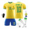 Tricou de Fotbal Brazilia Neymar pentru Copii, Poliester, Galben/Albastru, Echipament de Antrenament și Meci