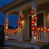 Battery Operated Christmas Garland Poinsettia with Light, 78/118 Inch Lighted Artificial Flower for Mantel String Light 10/20 LEDs Xmas New Year Home