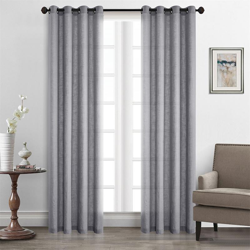 Curtains Natural Linen Curtains, Bedroom Living Room Multi-Color Semi-Blackout Curtains Finished Products