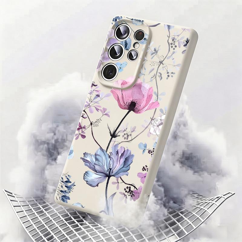 Cartoon Daisies Flowers Liquid Silicone Case For Samsung S26 Ultra S25 S24 Plus S23 S22 Ultra Magnetic For Magsafe Soft Cover