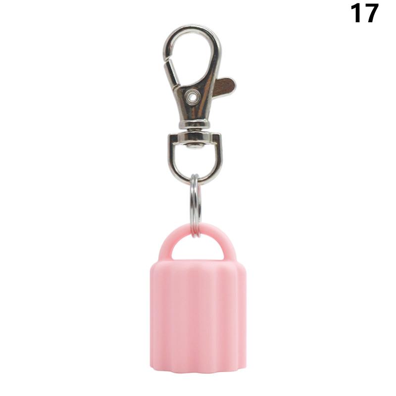 High Quality Practical Silicone Keychain Cap Portable Durable Holder Keychain Compatible For Lip Balm Lipstick Storage Cap