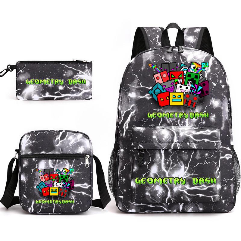 Geometrie Geometrică dash Geantă Școlară din Trei Piese Studenți Băieți și Fete Toc de Creioane pentru Campus Geantă din Pânză