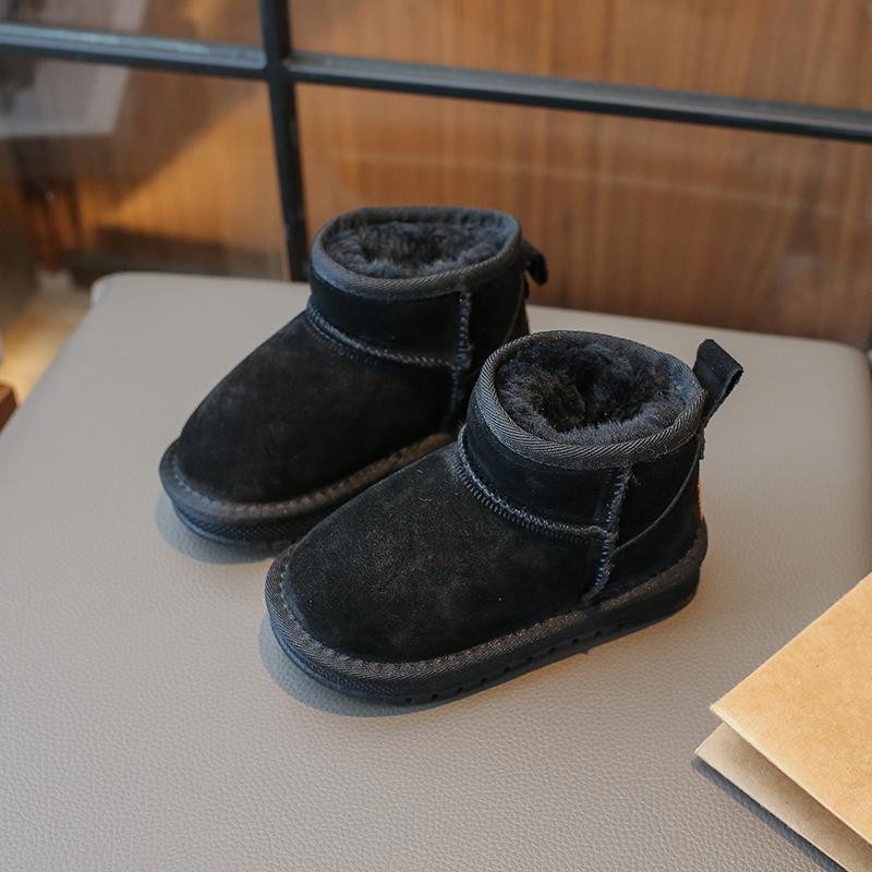 New Winter Boys and Girls Plus Velvet Thick Waterproof Non-slip Comfortable Soft-soled Cotton Boots