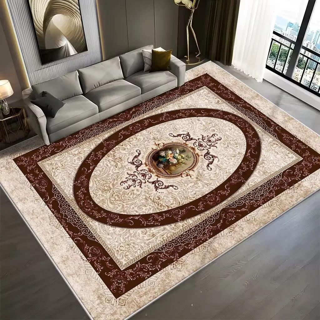 Luxury Rugs and Carpets for Living Room Decoration Elastic Mat Bedroom Carpet Home Decor Non Slip Floor Mats Machine Washable