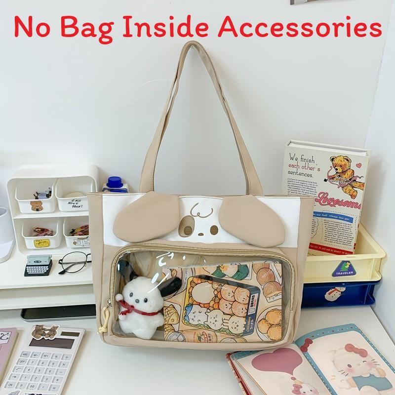 Bunny Plush Soft Cat Snack Tote Cartoon Shoulder Bag With Design Transparent