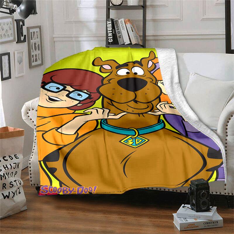 Scooby Doo Flannel Blanket Soft Warm All-Season Throw, Design for Camping, Car Travel, Hiking Sofa, Bed, Office Perfect Gift for Parties
