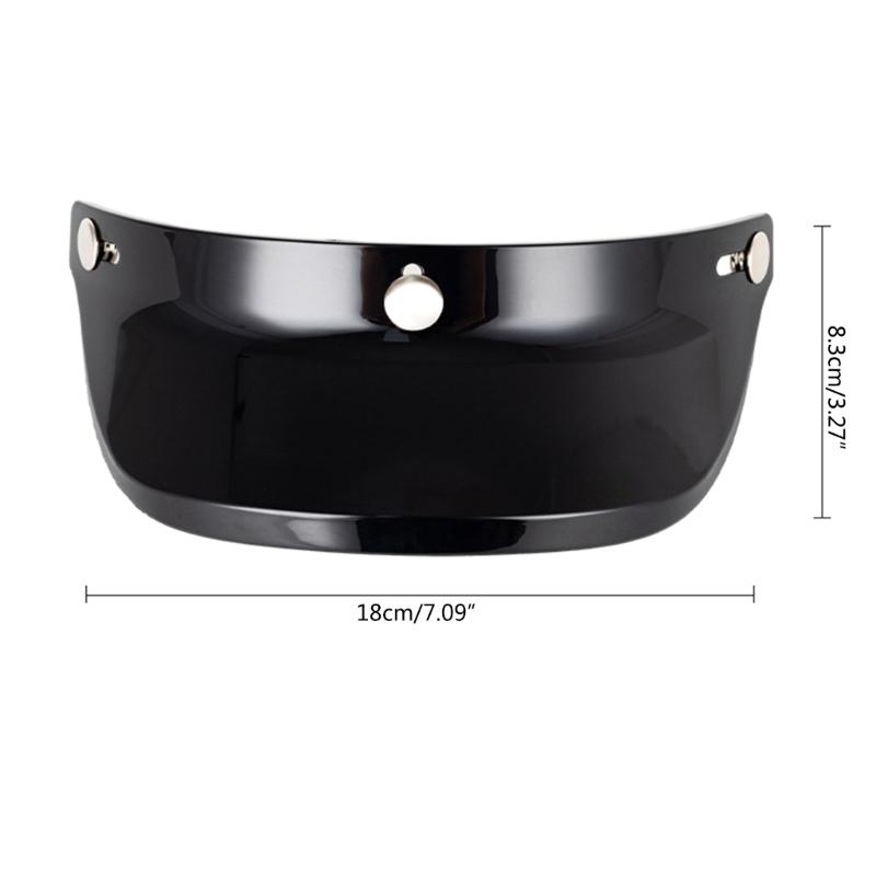 Windproof 3 Button Visor Shield Lens Visor Up Wind Shield for Open Face Motorbike Helmet Anti-UV FogUniversal
