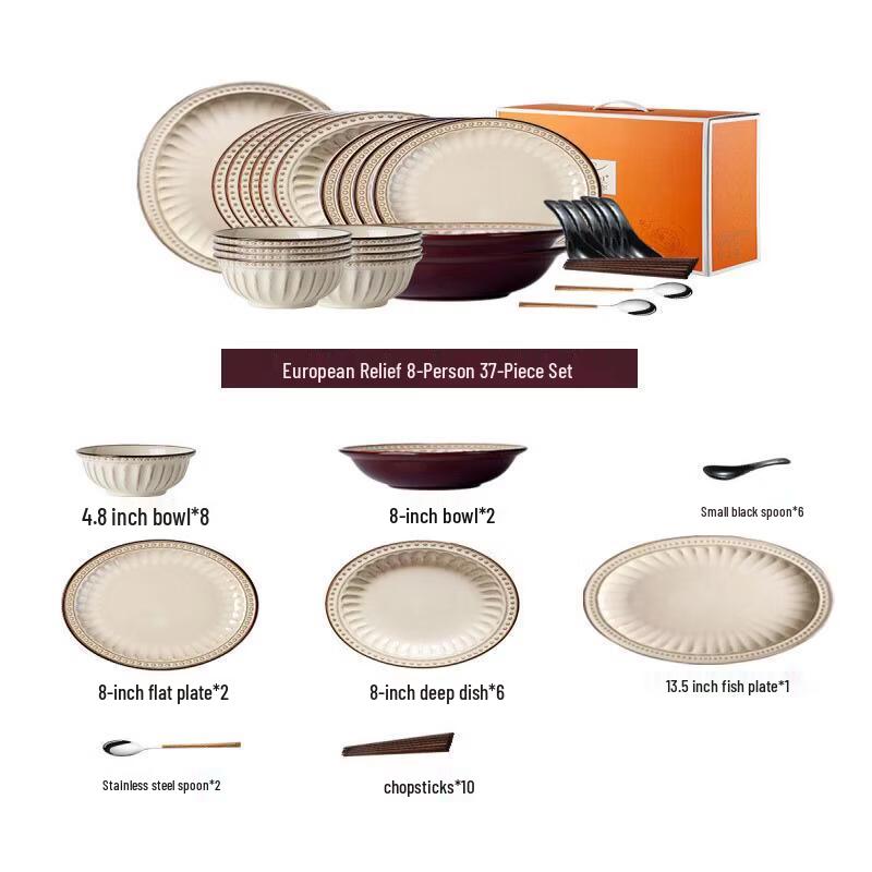 

Vintage French Relief Underglaze Bone China Dinnerware Set