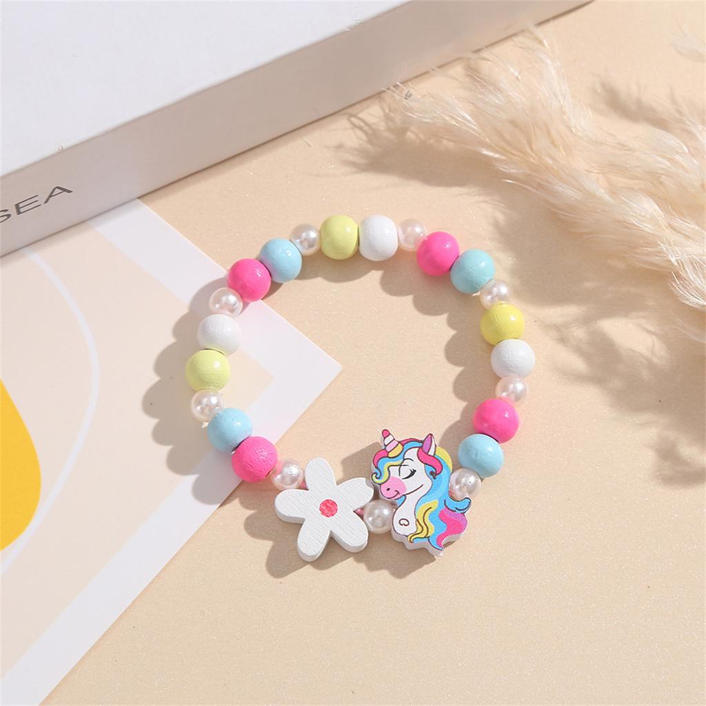 Flowers Fun Beads Cute Bracelet Cartoon Wooden Bracelets Best Friend Style Girls Star Moon Cloud Jewelry Accessories Trend