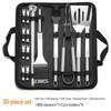 ZISIZ 20-Piece Outdoor BBQ Tool Set with Skewers
