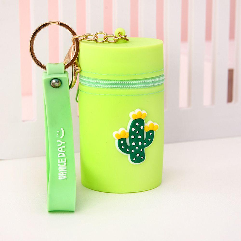 Pocket Cute Pattern Multifunctional Silicone Coin Purse Headphone Storage Bag Key Chain Bucket Bag