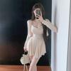 Spring and summer new temperament suit women's sunscreen cardigan with suspender vest top pleated short skirt three-piece set