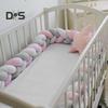 Knot Ball Pillow Braided Crib Bumper European Knit Baby Bed Rail Cover Soft Fluffy Round Throw Pillow for Bedroom Sofa Couch