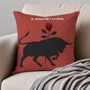 Spanish Running of the Bulls Cushion Cover Pillowcase Antidustmite Invisible Zipper Short Plush Sofa Cushion