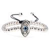 Women's Simple Fashion Bracelet: 5mm Copper Beads with Evil Eye Spacer