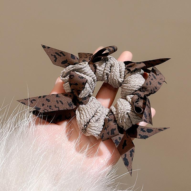 Korean Handmade Woven Bow Pleated Cotton Hair Tie for Volume and Style